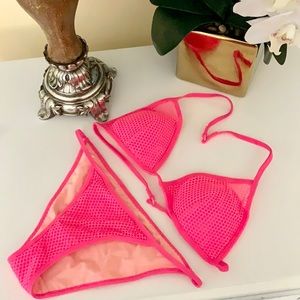 VIctoria’s Secret Hot Pink Mesh Bikini